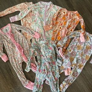 9-12 months floral bamboo pajamas bundle